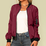 Women's high neck bomber jacket, view 2