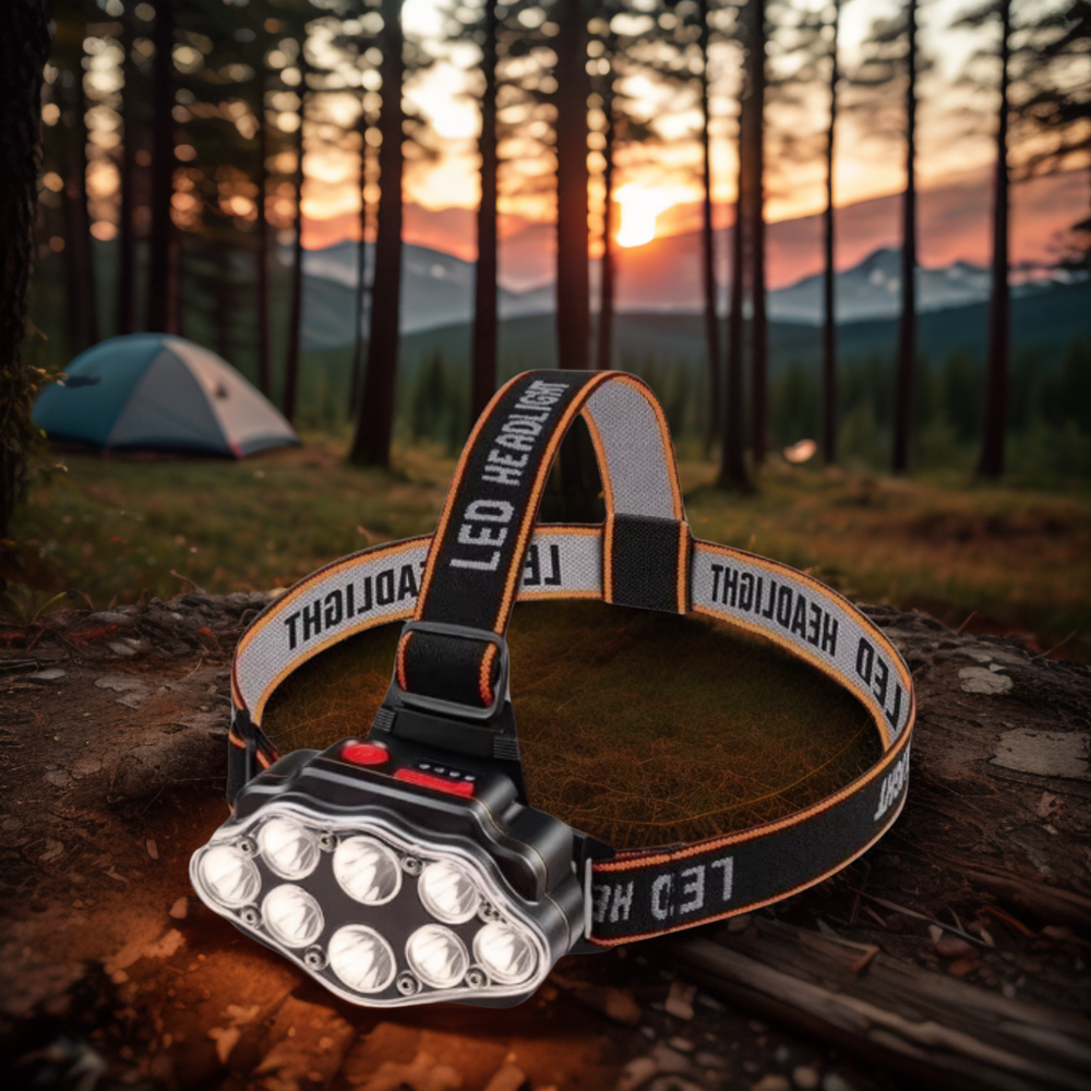 Ultra Bright 18,000 Lumen LED Headlamp - Rechargeable, Lightweight & Adjustable for Outdoor Adventures