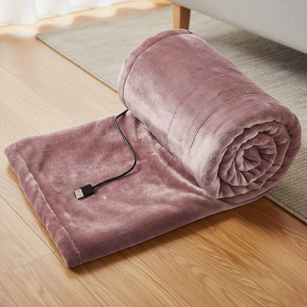 **HEATEASE USB Heated Blanket with 3 Adjustable Heat Settings - Cozy, Portable, and Perfect for Home or Travel**
