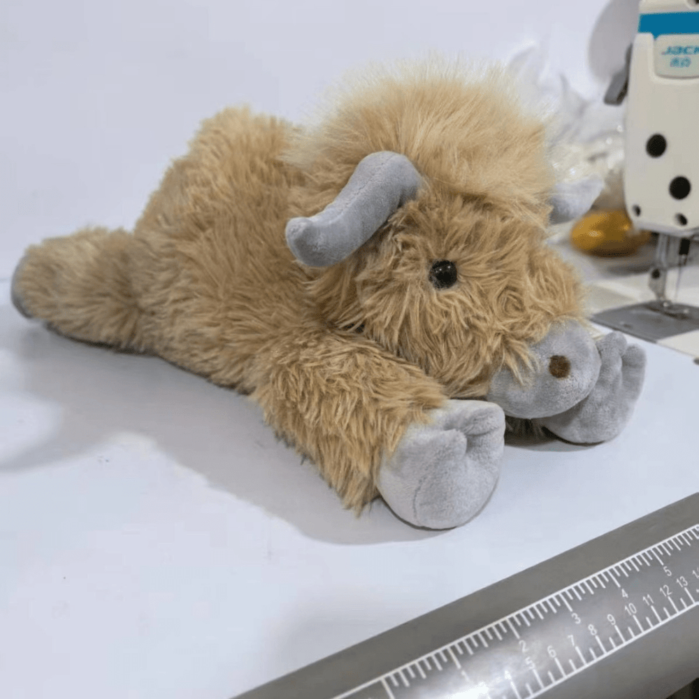 HEATHERMO Highland Cattle Plush Toy - Adorable Fluffy Stuffed Animal with Rustic Charm for Kids and Collectors