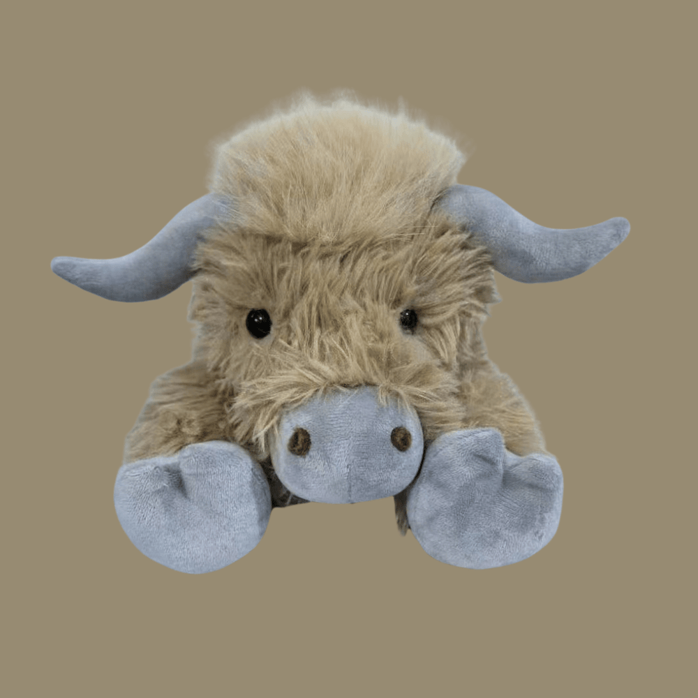 HEATHERMO Highland Cattle Plush Toy - Adorable Fluffy Stuffed Animal with Rustic Charm for Kids and Collectors