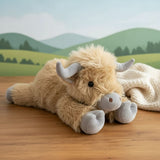 HEATHERMO Highland Cattle Plush Toy - Adorable Fluffy Stuffed Animal with Rustic Charm for Kids and Collectors