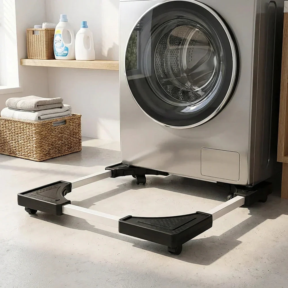 Adjustable Appliance Roller Base – Fits to 50×50cm, Locking Wheels & Anti-Vibration