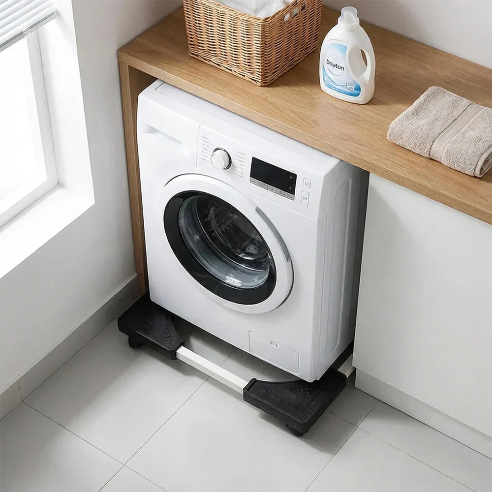 Adjustable Appliance Roller Base – Fits to 50×50cm, Locking Wheels & Anti-Vibration