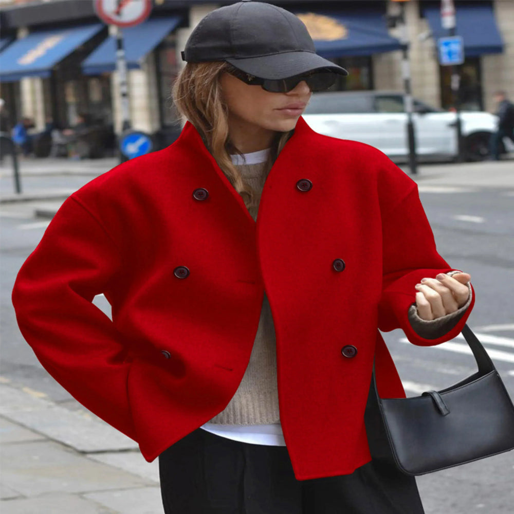 Women's double-breasted coat, view 2