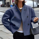Women's double-breasted coat, view 4