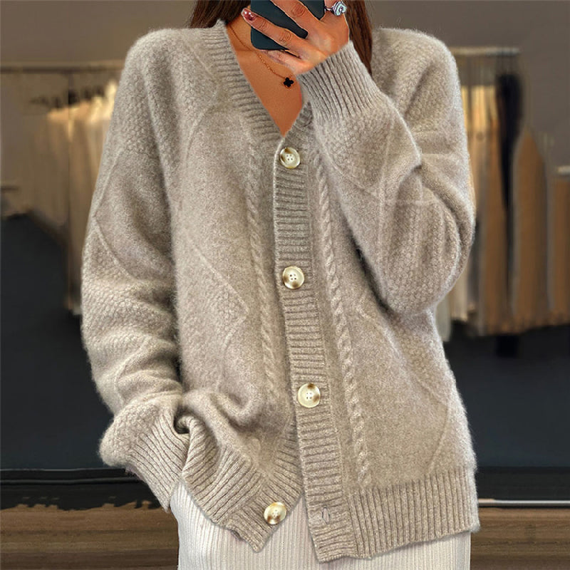 Women's v-neck cardigan, view 2