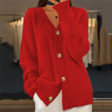 Women's v-neck cardigan, view 4