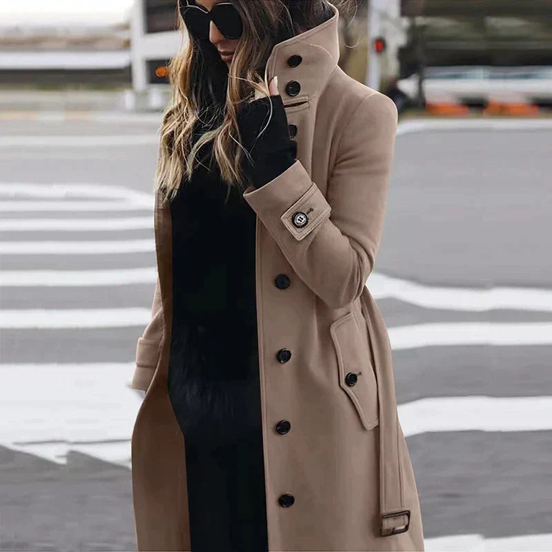 Women's belted trench coat, view 2