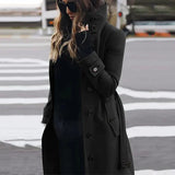 Women's belted trench coat, view 3