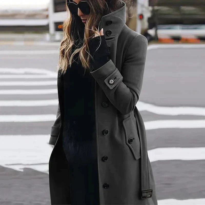Women's belted trench coat, view 4