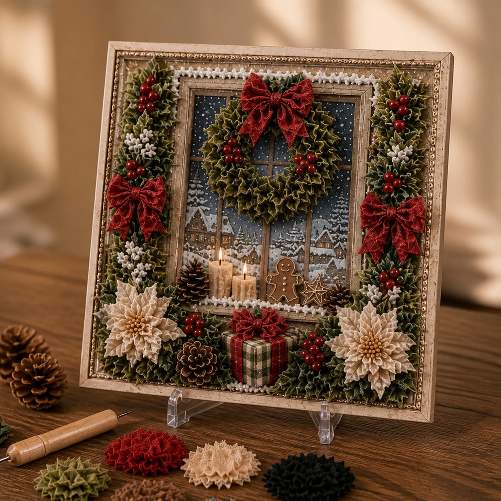 3D Christmas Fabric Craft Kit – No-Sew Pre-Cut Template Set