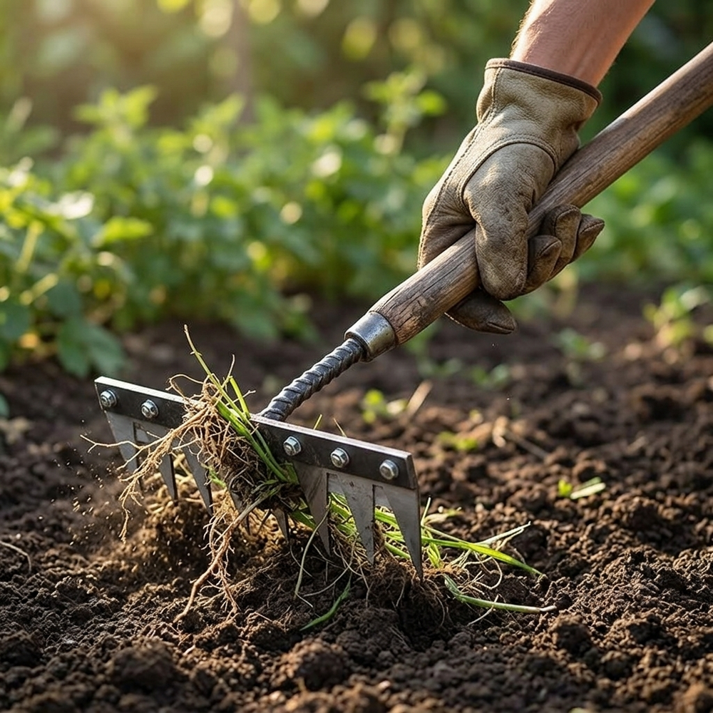Enhanced Product Title: "Kohlenstoffstahl Unkrautrechen mit spitzen Zinken – Robuste Gartenwerkzeuge für effektives Unkrautjäten" 

This title includes relevant keywords while providing a clear description of the product's material and purpose, making it