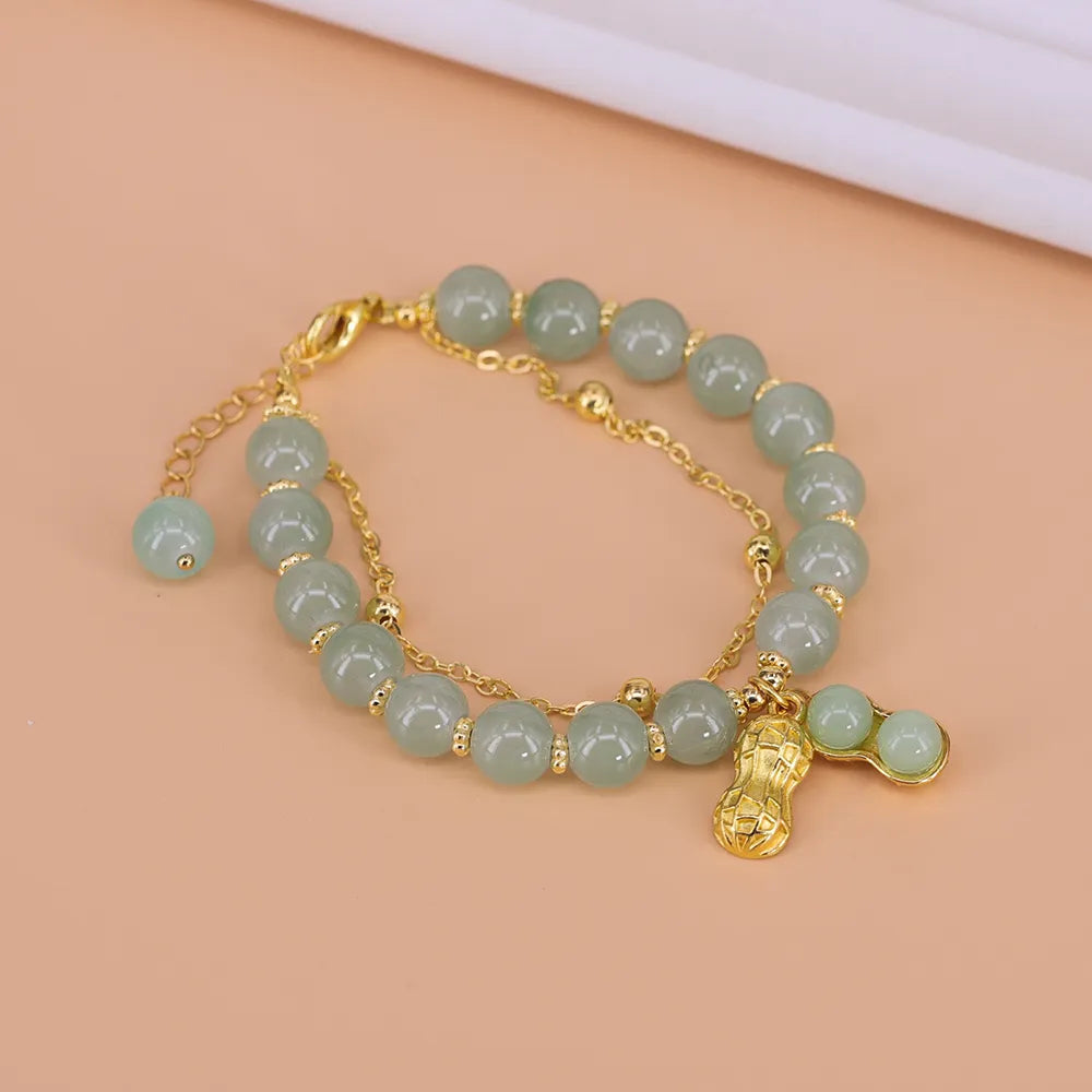 Elegant Hetian Jade Bracelet with Gold Accents - Authentic Chinese Jade Jewelry