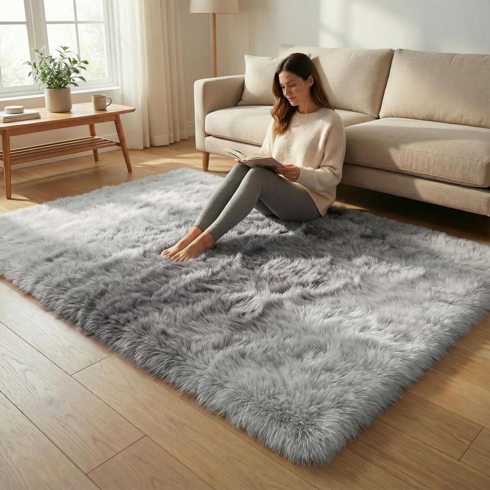 Gradient Plush Area Rug - Soft, Shed-Free, Non-Slip Design for Ultimate Comfort