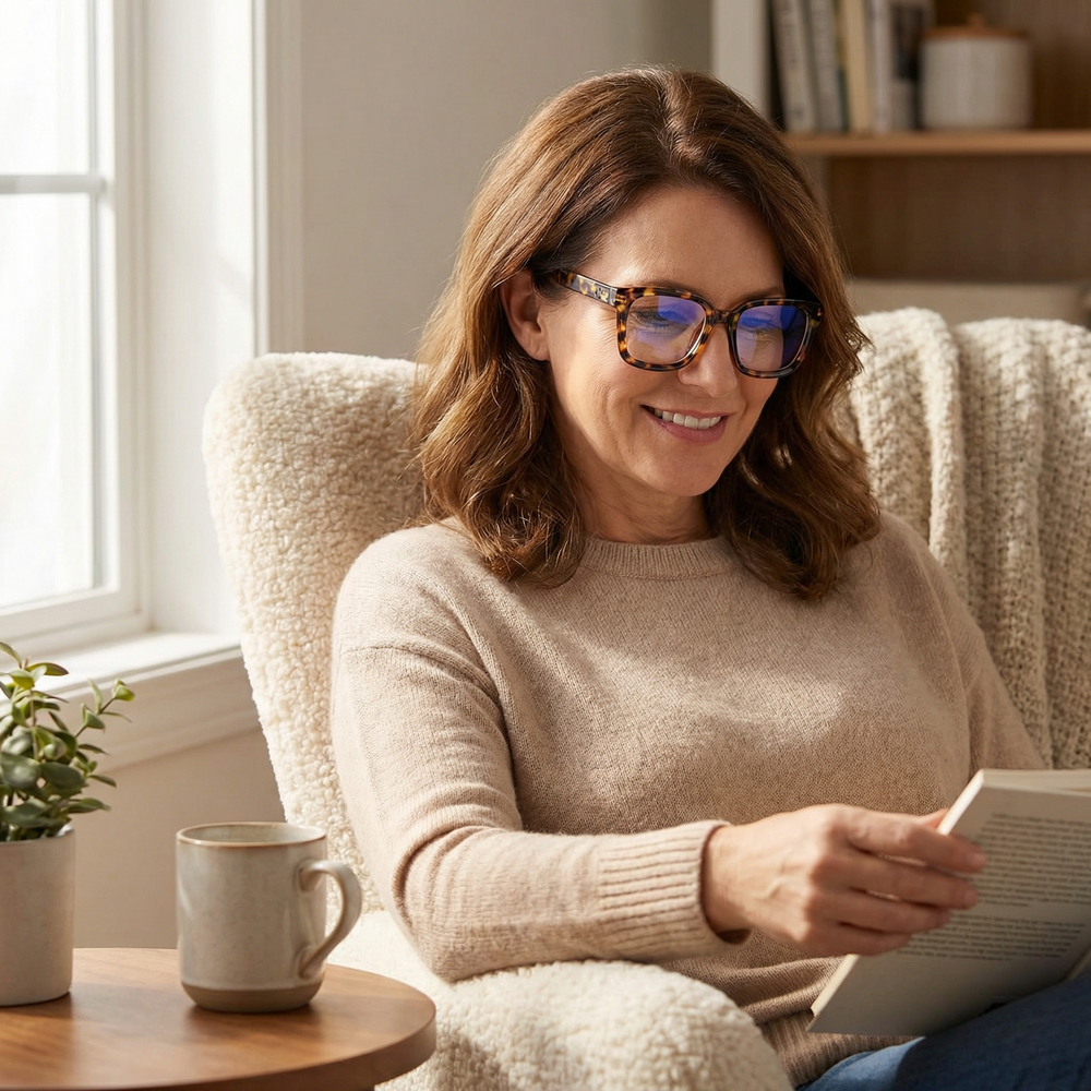 Blue Light Reading Glasses – Spring Hinges, UV Protection & Lightweight 25g