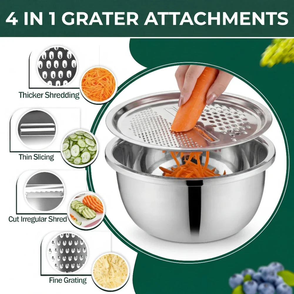 Optimized Product Title: "3-in-1 Edelstahl Schüssel Set mit Reibe und Sieb – Hochwertige Küchenutensilien für vielseitige Anwendungen" 

This title includes relevant keywords while emphasizing the product's features and quality, making it more appealing f