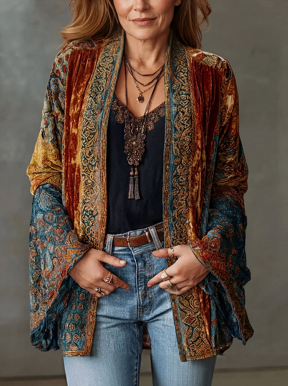Enhanced Product Title: "Aria Boho Kimono Jacket - Stylish Lightweight Layer for Effortless Chic Fashion" 

This title includes relevant keywords while emphasizing the product's style and functionality, making it more appealing for Google Shopping searche