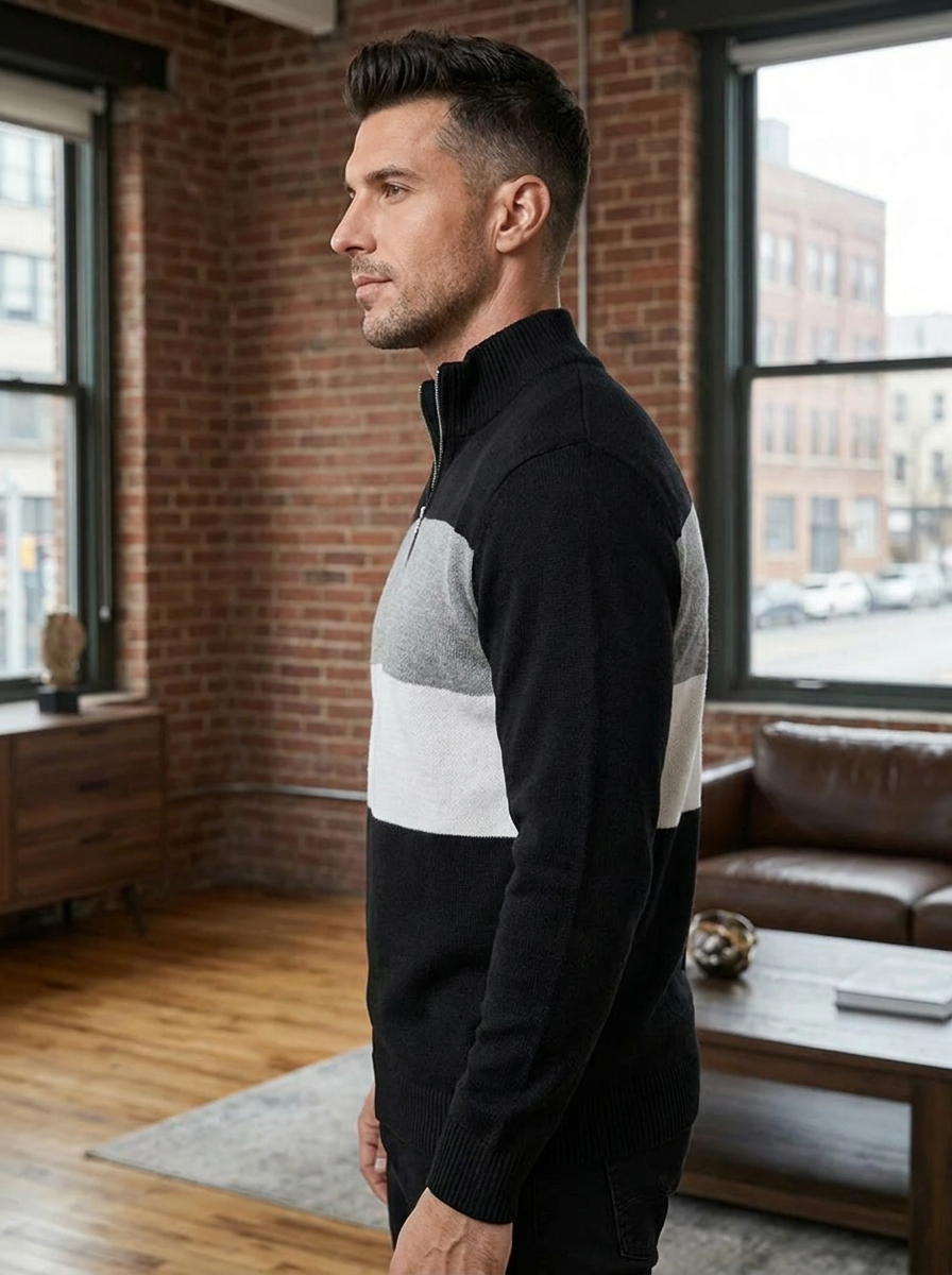 Brit & Boho™ Aspen Colorblock Quarter-Zip Pullover for Women | Stylish & Comfortable Layering Top