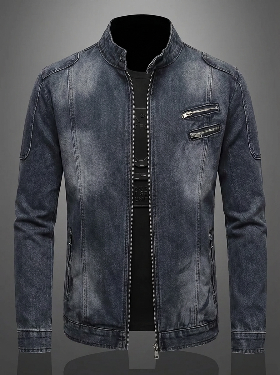 Optimized Product Title: "Herren Jacke mit Reißverschluss und praktischen Taschen – Stylische Freizeitjacke für Herren" 

This title includes relevant keywords while highlighting features and style, making it more appealing for Google Shopping.