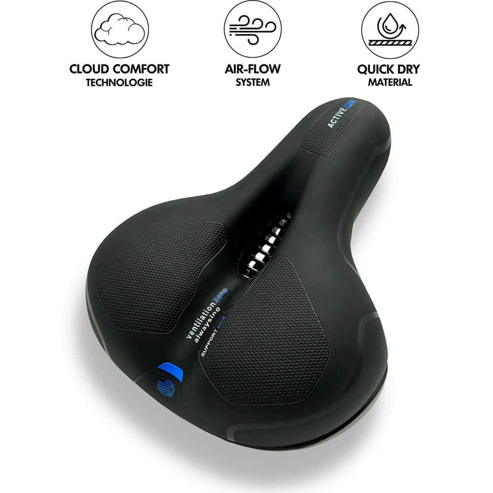 Ergonomic Bike Saddle – Padded, Water-Repellent & Reflective Strip for Universal Seatposts