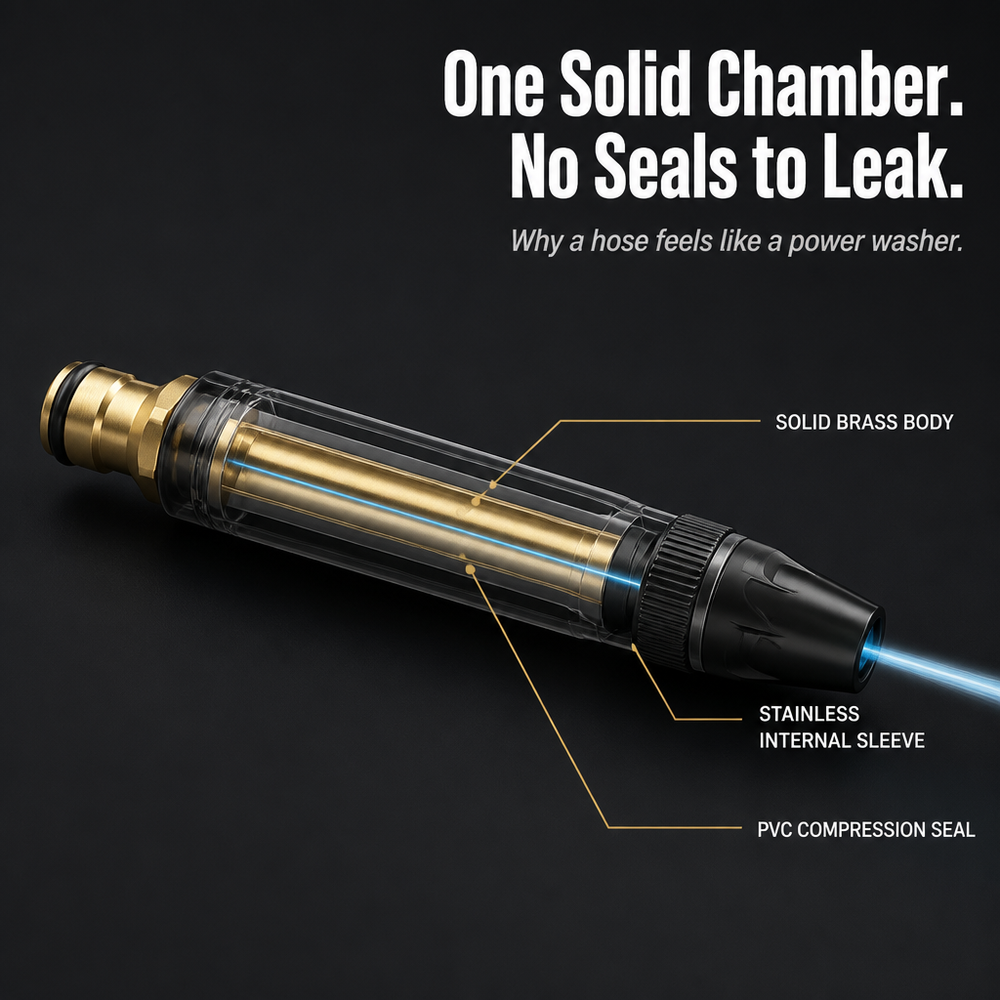 Adjustable Garden Hose Nozzle – Solid Brass, High-Pressure Jet & Mist Spray