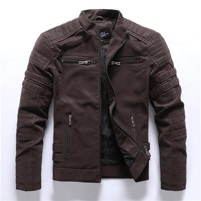 Premium Stand-Up Collar Motorcycle Jacket for Men - Durable, Stylish & Comfortable Riding Gear