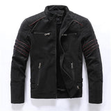 Premium Stand-Up Collar Motorcycle Jacket for Men - Durable, Stylish & Comfortable Riding Gear