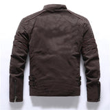 Premium Stand-Up Collar Motorcycle Jacket for Men - Durable, Stylish & Comfortable Riding Gear