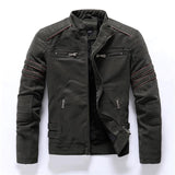Premium Stand-Up Collar Motorcycle Jacket for Men - Durable, Stylish & Comfortable Riding Gear