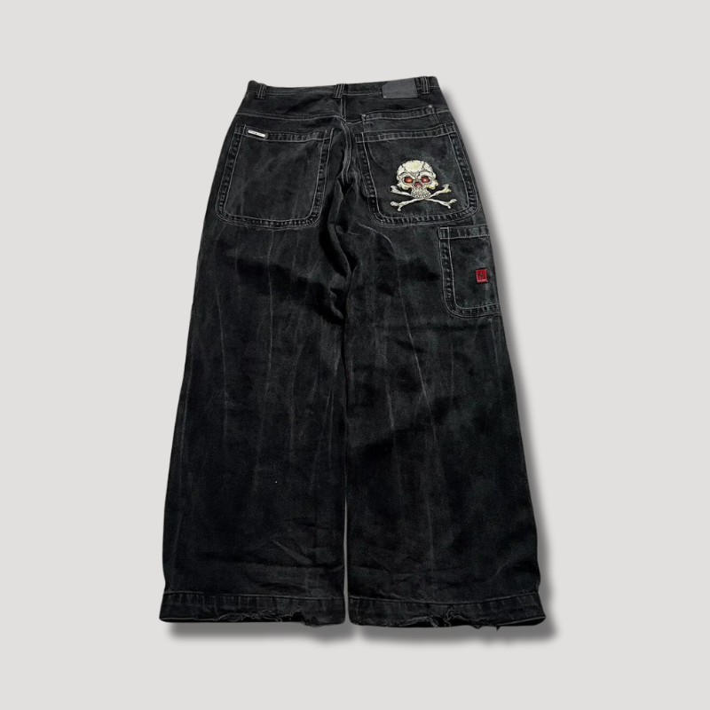 Raven High-Waisted Black Baggy Jeans for Women - Trendy Loose Fit Denim Pants