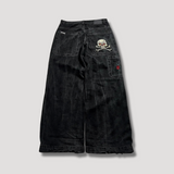Raven High-Waisted Black Baggy Jeans for Women - Trendy Loose Fit Denim Pants