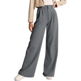 Katja High Waisted Business Casual Work Trousers with Pockets for Women - Stylish & Comfortable Office Pants