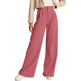 Katja High Waisted Business Casual Work Trousers with Pockets for Women - Stylish & Comfortable Office Pants