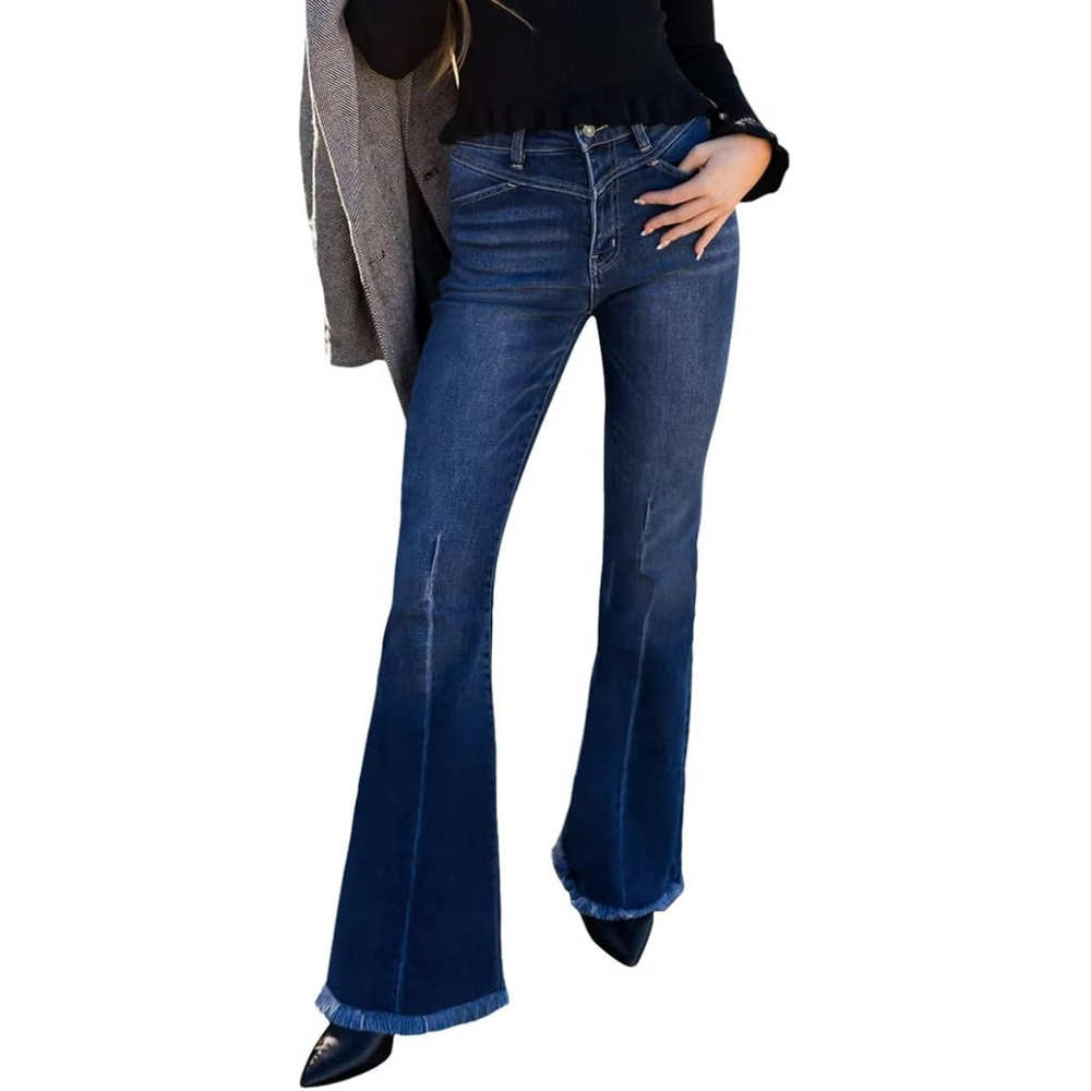 Stella High-Waisted Flared Jeans for Women - Trendy & Comfortable Denim Pants