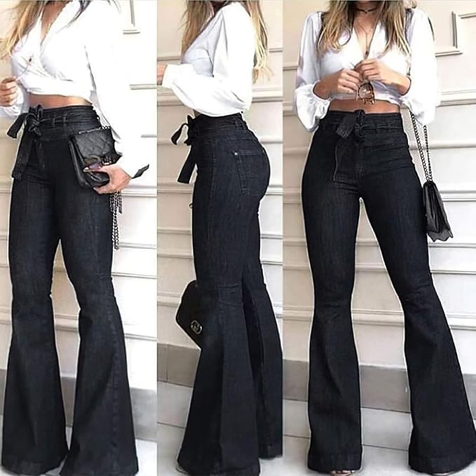 Stella High-Waisted Flared Jeans for Women - Trendy & Comfortable Denim Pants