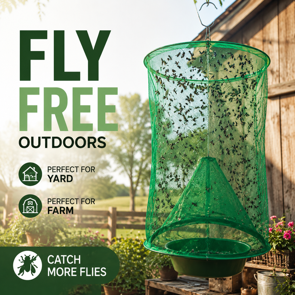 Reusable Wire Cage Fly Trap – Non-Toxic, 40,000 Capacity & Foldable
