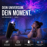 LED Star Projector – 10 Projection Inserts, 360° Rotatable & USB Powered
