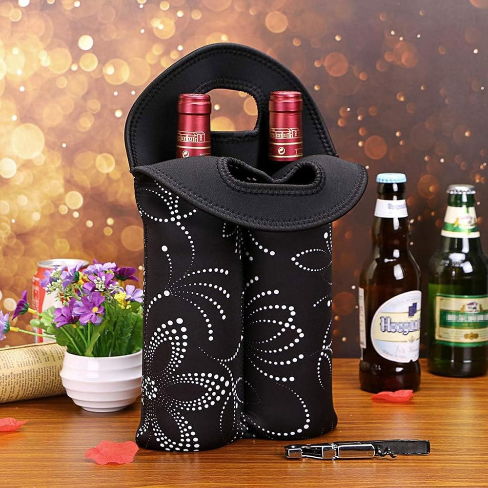 Premium Insulated Dual-Bottle Wine Carrier - Stylish & Durable Wine Tote for Travel & Storage