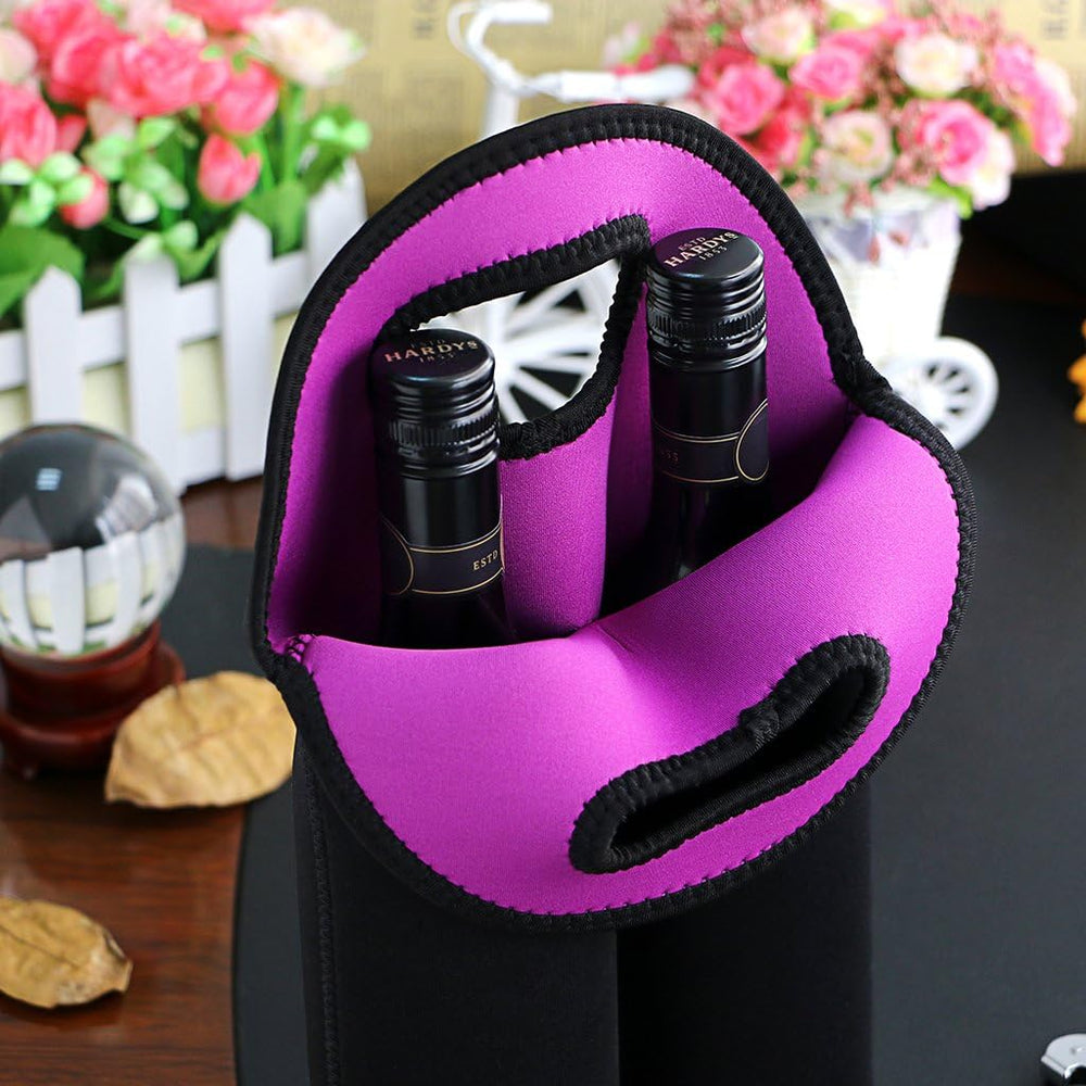 Premium Insulated Dual-Bottle Wine Carrier - Stylish & Durable Wine Tote for Travel & Storage