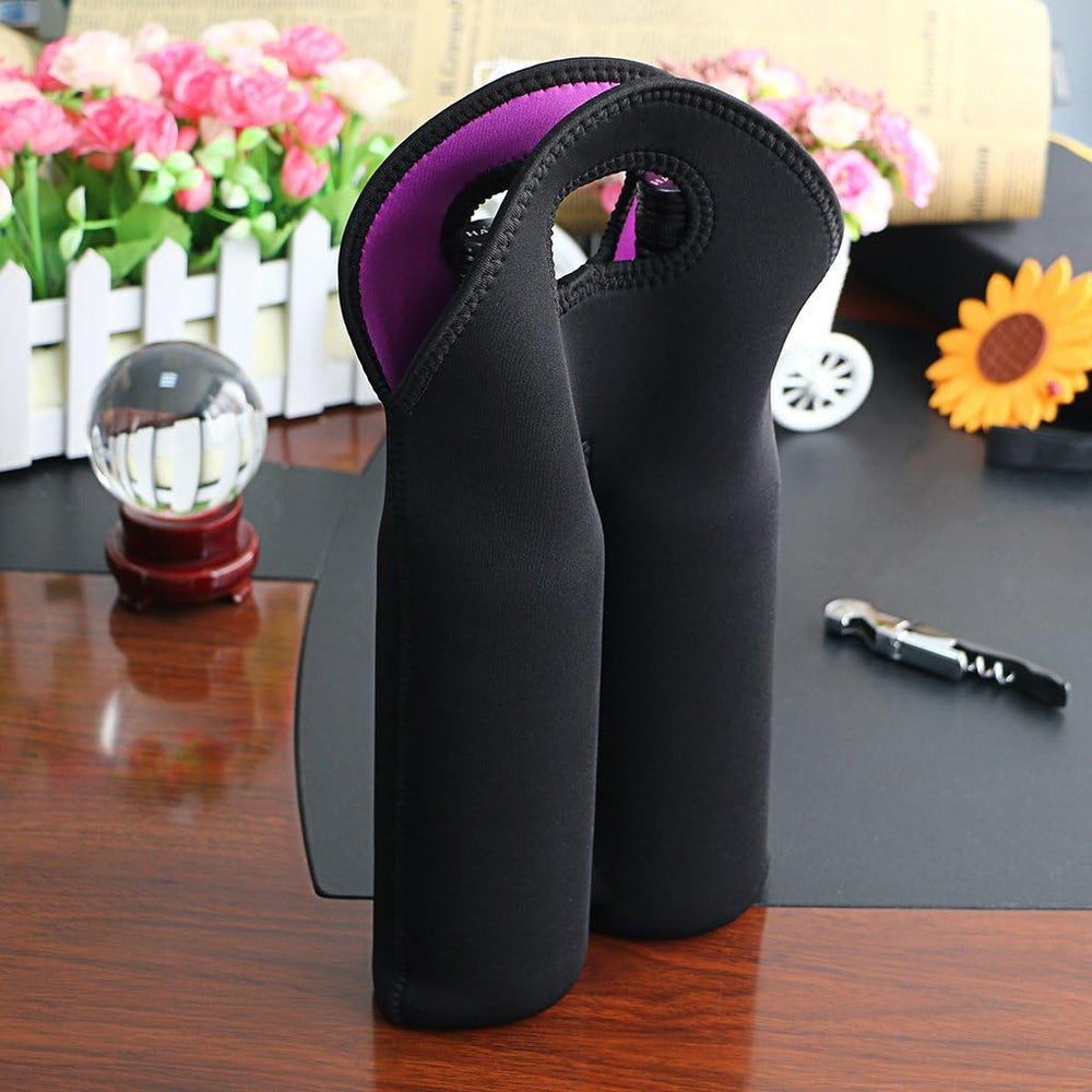 Premium Insulated Dual-Bottle Wine Carrier - Stylish & Durable Wine Tote for Travel & Storage