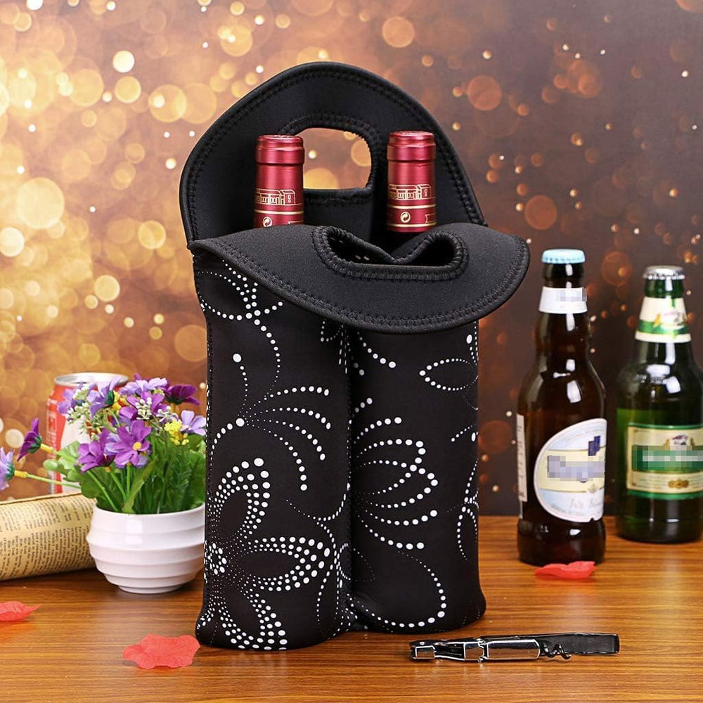 Premium Insulated Dual-Bottle Wine Carrier - Stylish & Durable Wine Tote for Travel & Storage