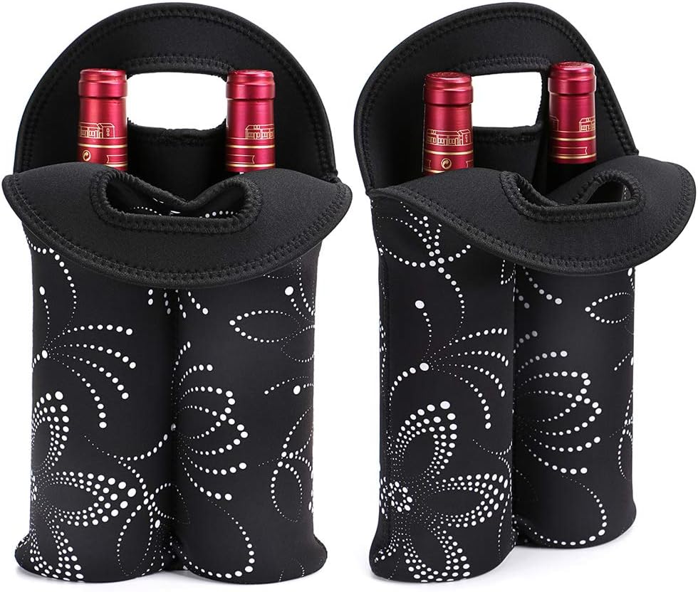 Premium Insulated Dual-Bottle Wine Carrier - Stylish & Durable Wine Tote for Travel & Storage