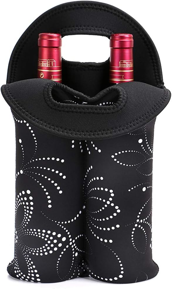Premium Insulated Dual-Bottle Wine Carrier - Stylish & Durable Wine Tote for Travel & Storage