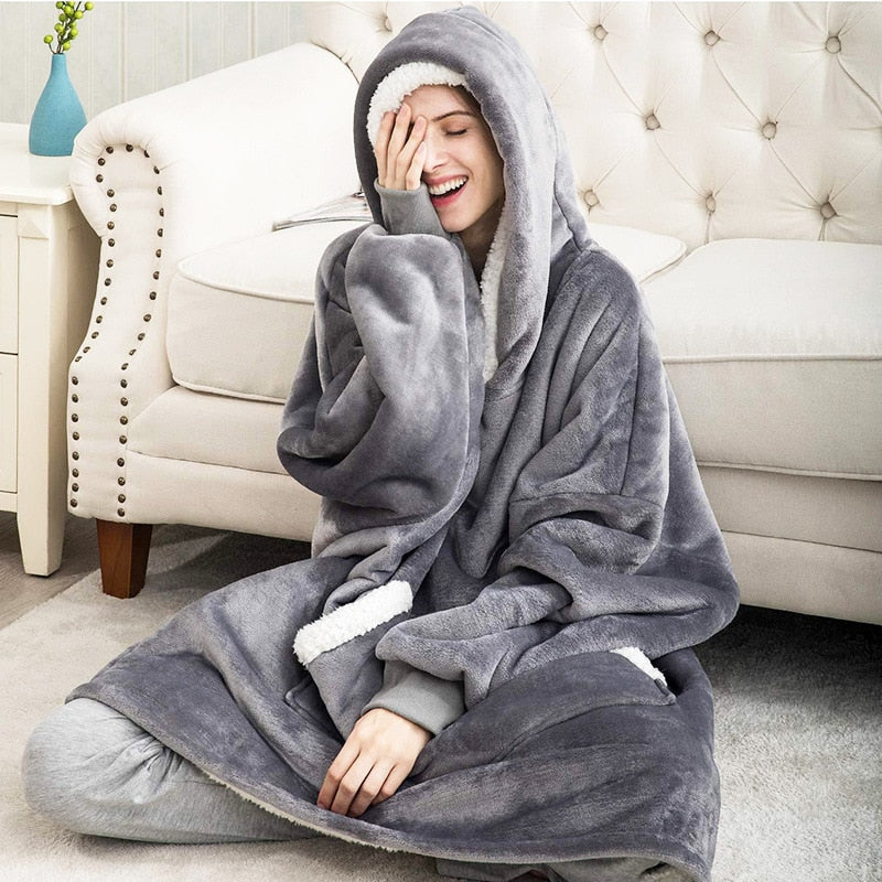 Cozy Hoodie Blanket Combo | Soft, Warm, and Versatile Wearable Blanket for Ultimate Comfort