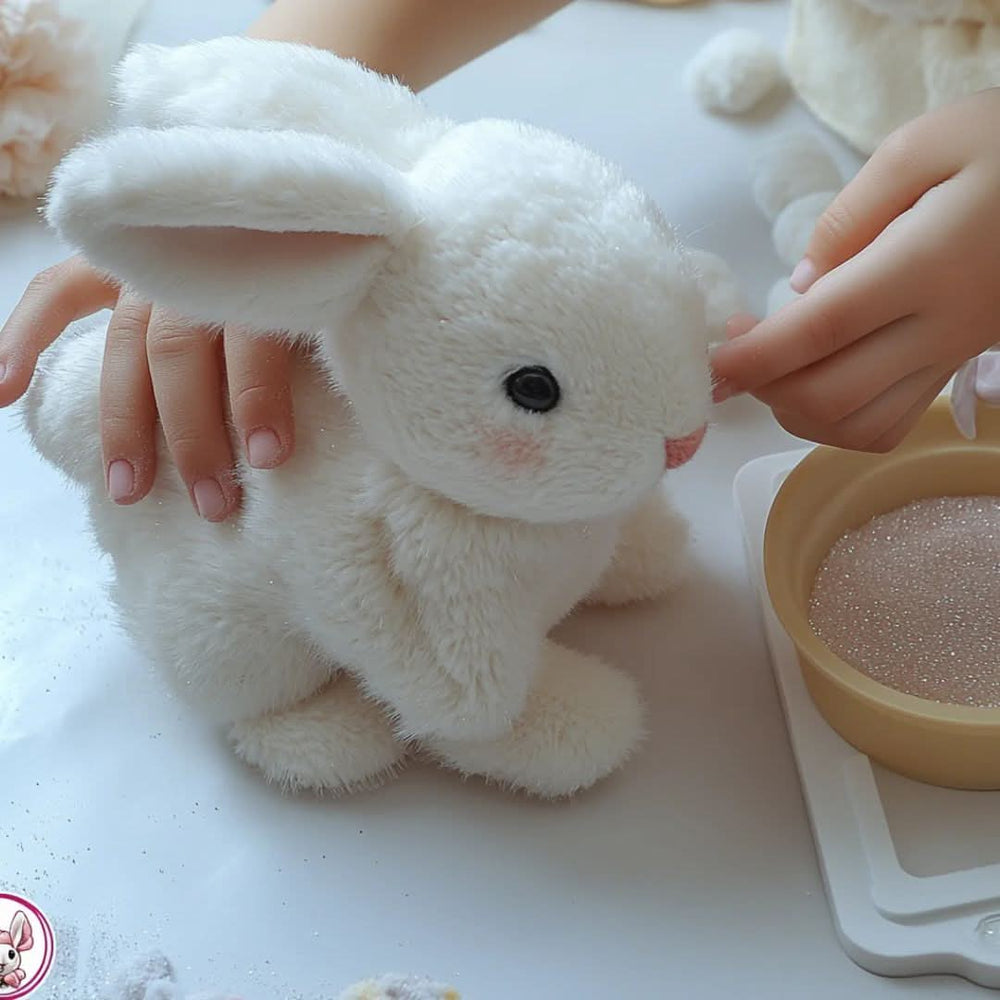 Animated HoppiLoom Bunny Plush Toy for Kids - Interactive Stuffed Animal with Sound and Movement
