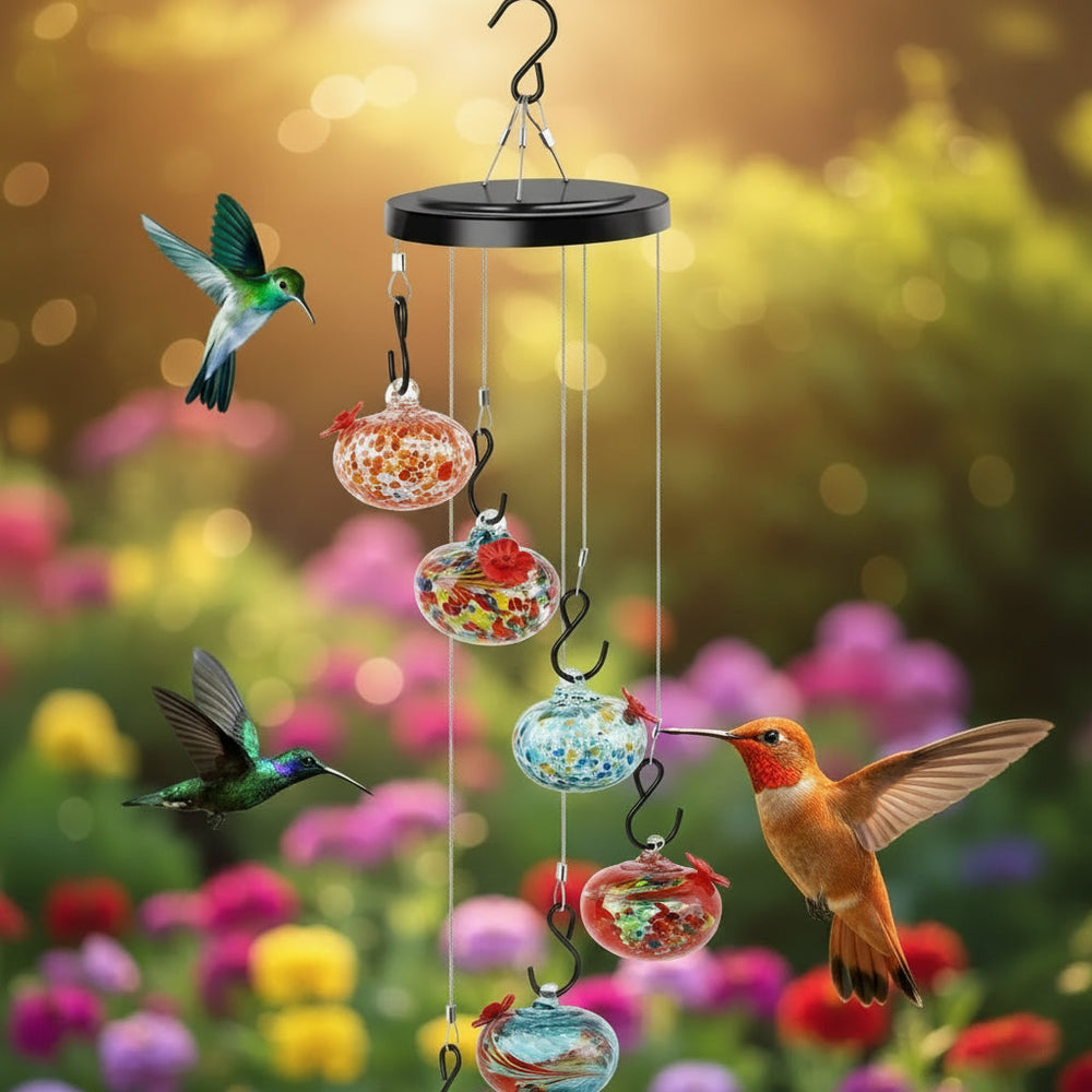 Hummingbird Feeder Wind Chime – Garden Decor, Easy-Hang & Multi-Port Design