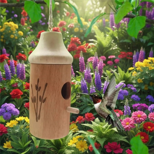 Wooden Hummingbird House – Outdoor Garden Decor, Hanging Design & Multiple Styles