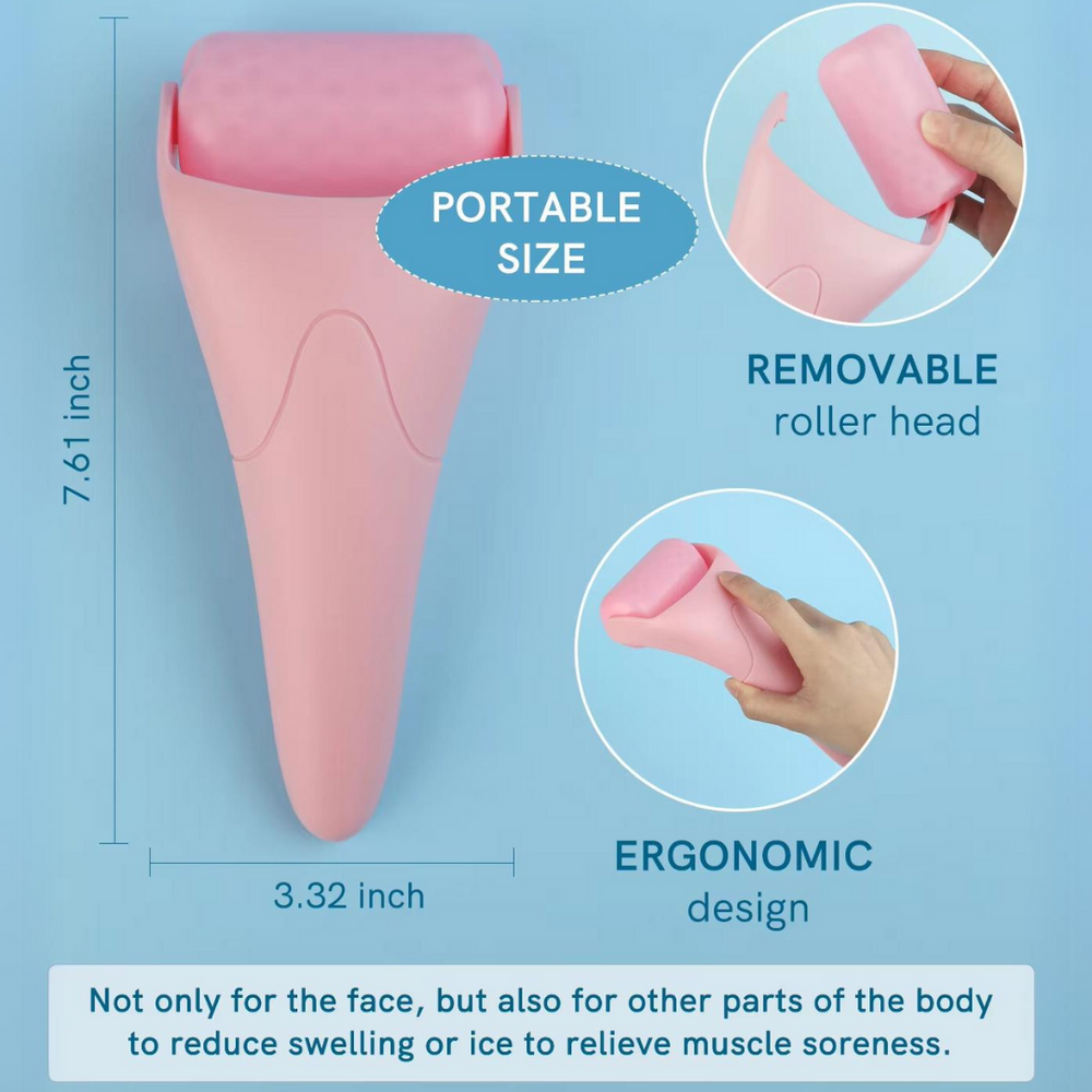 Cooling Ice Roller for Face - Reduces Wrinkles & Puffiness, Enhances Skin Tone