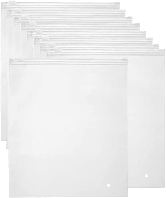 40-Pack Resealable Frosted Zip Bags for Clothing Storage